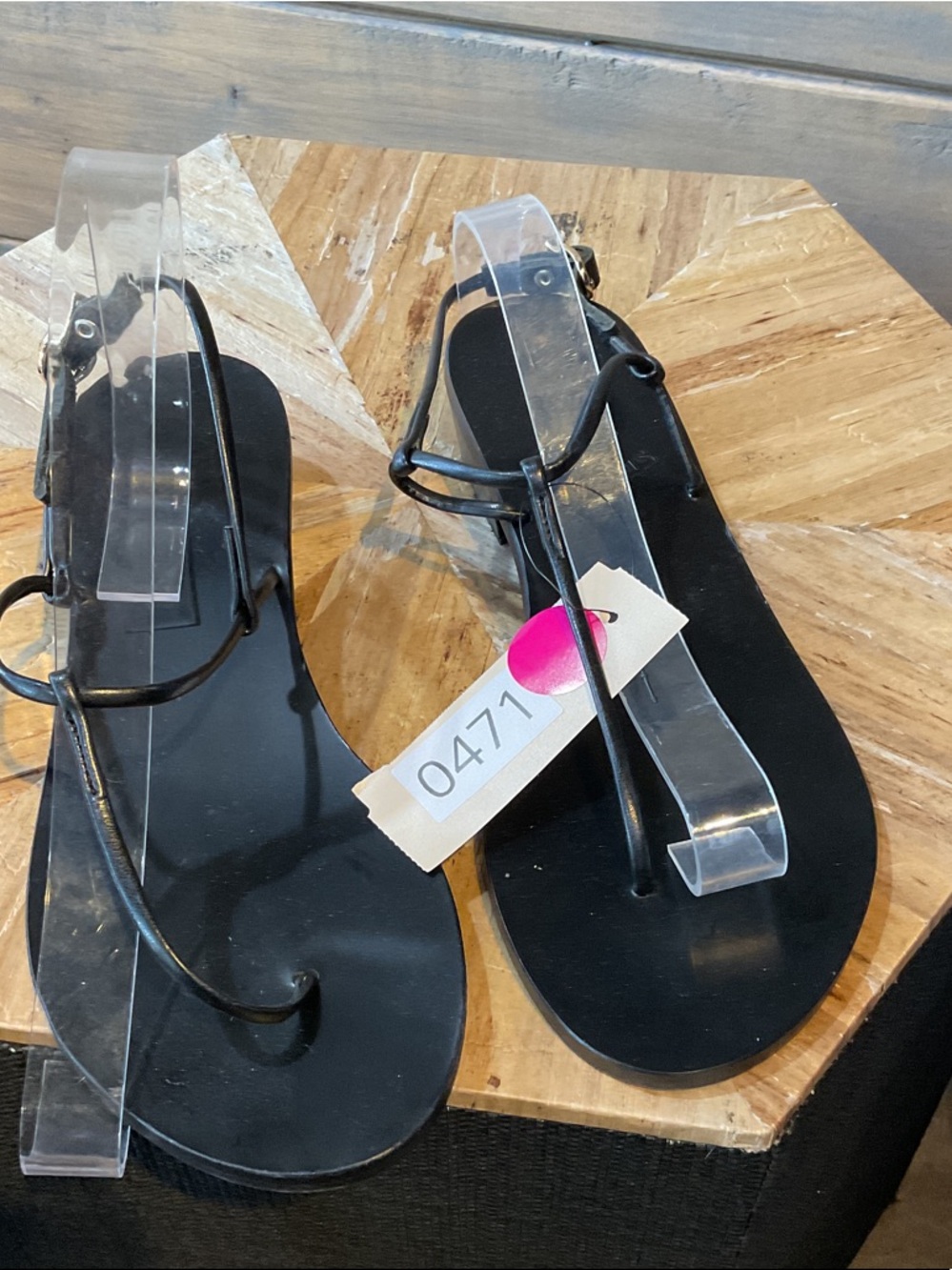 Ancient Greek Sandals Black Minimalist T-Strap Sandals